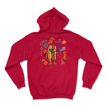 Load image into Gallery viewer, 4th Of July Shirt, Hotdog Sunglasses USA Flag Cute Funny Independence - Hoodie - Red