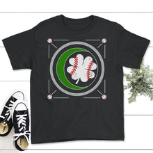 Load image into Gallery viewer, Baseball St Patricks Day, Four Leaf Clover Baseball Lover Gift, Men - Youth Tee - Black