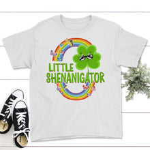 Load image into Gallery viewer, St. Patricks Day Shirt, Little Shenanigator, Boys Girls Irish Lucky - Youth Tee - White
