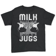 Load image into Gallery viewer, Breast Feeding Shirt, Milk Jugs Design Funny Tee, Mother's Day - Youth Tee - Black