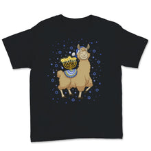 Load image into Gallery viewer, Menorah Hanukkah Llama Happy Llamakkah Llama Christmas Jewish Holiday