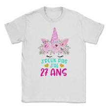 Load image into Gallery viewer, Enfant T Shirt 27 Ans Fille Anniversaire Cadeau Licorne T Shirt copy - Unisex T-Shirt - White