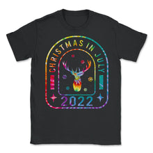 Load image into Gallery viewer, Christmas In July 2022 Shirt, Merry Reindeer Snow Christmas Cute - Unisex T-Shirt - Black