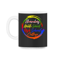 Load image into Gallery viewer, Middle School Shirt, Elementary School Graduation Vintage Tee, Back - 11oz Mug - Black on White