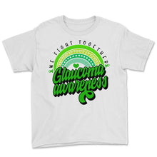 Load image into Gallery viewer, Glaucoma Shirt, Glaucoma Awareness We Fight Together Tee, Eye - Youth Tee - White