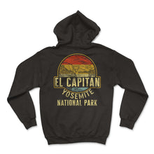Load image into Gallery viewer, Camping Shirt, El Capitan Yosemite National Park Vintage Tee, - Hoodie - Black