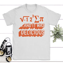 Load image into Gallery viewer, Pi Day Shirt, I Ate Sum Pi Equation, Math Teacher Gift, 3.14 Math - Unisex T-Shirt - White