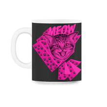 Load image into Gallery viewer, 80's Neon Cat Meow Shirt, Cat Lover Gift Tee, Furry Animals 1980's - 11oz Mug - Black on White