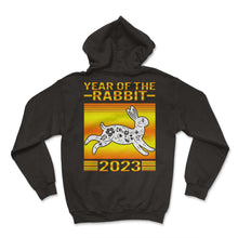 Load image into Gallery viewer, Chinese Zodiac Shirt, 2023 Year Of The Rabbit Floral Tee, Rabbit - Hoodie - Black