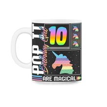 Load image into Gallery viewer, 10th Birthday Girl Unicorn Cute Tee, Pop Birthday Party Theme Costume - 11oz Mug - Black on White