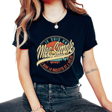 Load image into Gallery viewer, Je Suis Un Mec Simple J’aime La Raclette Et L’apéro Humour T Shirt - Unisex T-Shirt - Black