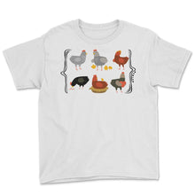 Load image into Gallery viewer, Chicken Shirt, Chicken Lover Animal Farmer Tee, Floral Women's - Youth Tee - White