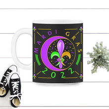 Load image into Gallery viewer, Mardi Gras 2022 Shirt, Adult Mardi Gras Tee, New Orleans Gift, Womens - 11oz Mug - Black on White