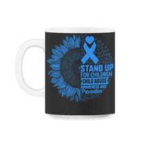 Load image into Gallery viewer, Child Abuse Prevention Month Shirt, Stand Up For Children Tee, Blue - 11oz Mug - Black on White