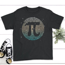 Load image into Gallery viewer, Pi 3.1415926535897 Shirt, Funny Pi Spiral Number Symbol Gift, Pi 3.14 - Youth Tee - Black