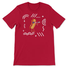Load image into Gallery viewer, 4th Of July Shirt, Hotdog Sunglasses USA Flag Cute Funny Independence - Unisex T-Shirt - Red