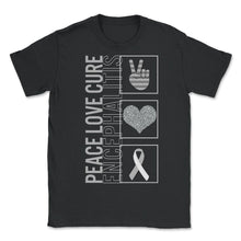 Load image into Gallery viewer, Peace Love Cure Encephalitis T Shirt - Unisex T-Shirt - Black