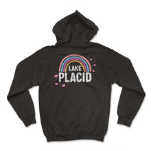 Load image into Gallery viewer, Lake Shirt, Lake Placid Rainbow Retro Tee, Mountain Lake Vacation - Hoodie - Black