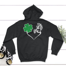 Load image into Gallery viewer, St. Patricks Day Shirt, Horse over Heart Tee, Irish Lucky Lover Gift, - Hoodie - Black