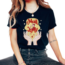 Load image into Gallery viewer, Mailman Shirt, Mail Lady Stamp Tee, Cute Mail Carrier, Postal Life, - Unisex T-Shirt - Black