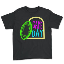 Load image into Gallery viewer, Football Shirt, Football Game Day Tee, Mother's day Girl Football Mom - Youth Tee - Black