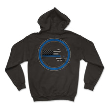Load image into Gallery viewer, Police Shirt, Massachusetts Map USA Flag Design Tee, Massachusetts - Hoodie - Black