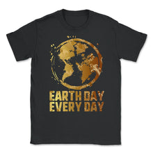 Load image into Gallery viewer, Earth Day Everyday World's Map Nature Pine Tree Green Preserve - Unisex T-Shirt - Black
