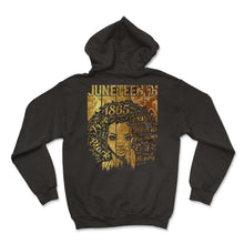Load image into Gallery viewer, Juneteenth Shirt, Black Women Gift, Natural Hair Afro Word Art, Afro - Hoodie - Black
