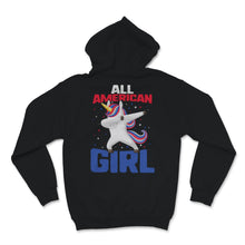 Load image into Gallery viewer, All American Girl Cute Dabbing Unicorn 4th of July USA American