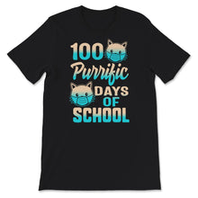 Load image into Gallery viewer, 100 Purrific Days Of School, Funny 100 Days Cat Mask Tee, Teacher And