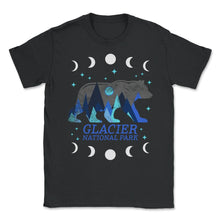 Load image into Gallery viewer, Glacier National Park, Retro Glacier Montana Grizzly Bear Souvenir - Unisex T-Shirt - Black