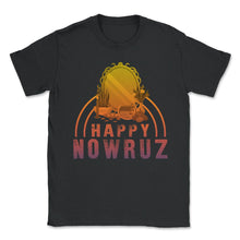 Load image into Gallery viewer, Happy Nowruz Shirt, Haft Seen Arrangement Gift, Iranian New Year, - Unisex T-Shirt - Black