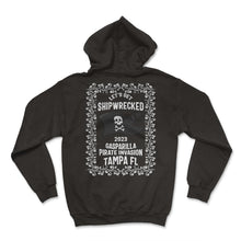 Load image into Gallery viewer, Gasparilla Shirt, Let's Get Shipwrecked Pirate Flag Floral Tee, - Hoodie - Black