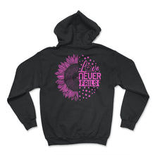 Load image into Gallery viewer, Valentines Day Shirt, Love Never Fails, Bible Verse Quotes Christian - Hoodie - Black