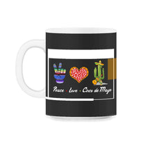 Load image into Gallery viewer, Cinco De Mayo Shirt, Peace Love Down To Fiesta, May 5th Mexican - 11oz Mug - Black on White