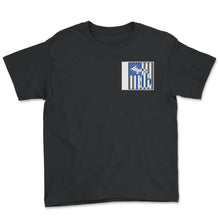 Load image into Gallery viewer, Police Shirt, Michigan State Police Tee, Detroit Blue Line Cop, Proud - Youth Tee - Black