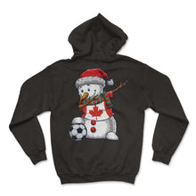 Load image into Gallery viewer, Soccer Boy Dabbing Snowman Christmas Jersey Canada Shirt, Football - Hoodie - Black