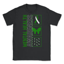 Load image into Gallery viewer, Mental Health Awareness Shirt, Butterfly Green Ribbon Tee, Mental - Unisex T-Shirt - Black