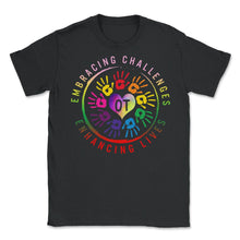 Load image into Gallery viewer, Occupational Therapy Shirt, Embracing Challenges Enhancing lives, OT - Unisex T-Shirt - Black