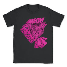 Load image into Gallery viewer, 80's Neon Cat Meow Shirt, Cat Lover Gift Tee, Furry Animals 1980's - Unisex T-Shirt - Black