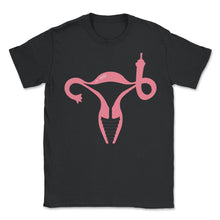 Load image into Gallery viewer, Middle Finger Uterus TShirt, Pro Choice Shirt, Feminist shirt, girl - Unisex T-Shirt - Black