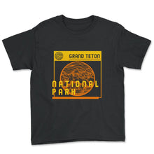 Load image into Gallery viewer, Grand Teton National Park Shirt, Wyoming Mountain Tee, Animal Outdoor - Youth Tee - Black