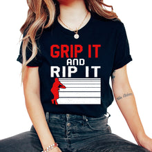 Load image into Gallery viewer, Disc Golf Shirt, Grip It And Rip It Tee, Frisbee Golf Gift Ideas, - Unisex T-Shirt - Black
