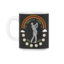 Load image into Gallery viewer, Golf Shirt, Men's Golf Player Typography Tee, Rainbow Golf Lover, - 11oz Mug - Black on White