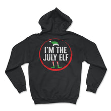Load image into Gallery viewer, Christmas In July Shirt, I'm The July Elf Cute Tee Summer Vacation - Hoodie - Black