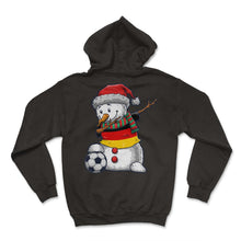 Load image into Gallery viewer, Soccer Boy Dabbing Snowman Christmas Jersey Germany Shirt, Football - Hoodie - Black