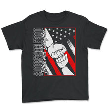 Load image into Gallery viewer, Father And Daughter Shirt, Unbreakable Bond USA Flag Fist Bomb Tee, - Youth Tee - Black