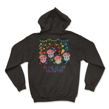 Load image into Gallery viewer, El Dia de Los Muertos Day of the Dead Sugar Skulls Flowers Crown - Hoodie - Black