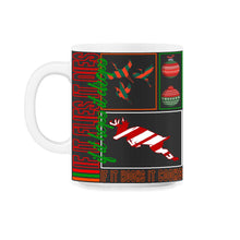 Load image into Gallery viewer, Christmas Shirt, If It Flies It Dies Duck And Deer Tee, Hunting - 11oz Mug - Black on White