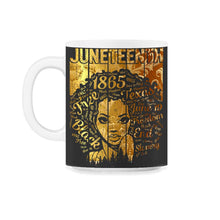 Load image into Gallery viewer, Juneteenth Shirt, Black Women Gift, Natural Hair Afro Word Art, Afro - 11oz Mug - Black on White